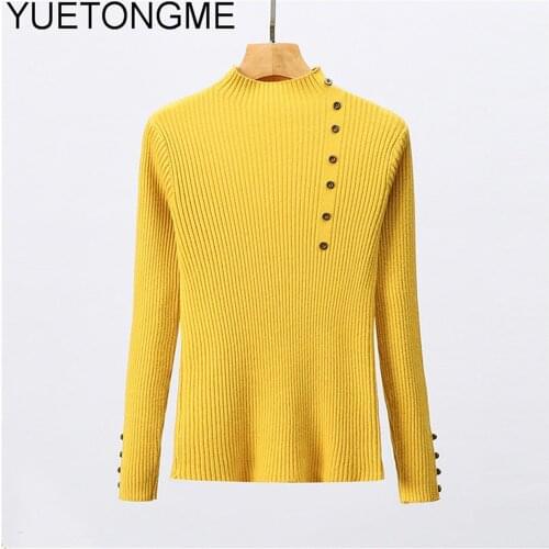 Autumn Winter Sweater Women Knitted Ribbed Pullover Sweater Long Sleeve Turtleneck Slim Jumper Soft Pull Femme SW053