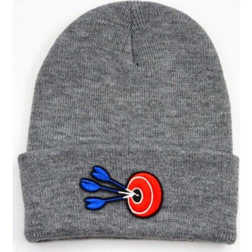Archery target embroidery Thicken knitted hat winter warm hat Skullies cap beanie hat for kid men women 289