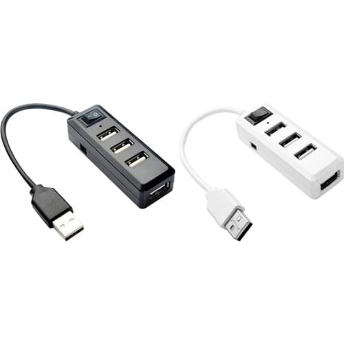 Multi USB Ports Adapter 4 USB 2.0 HUB Extension Splitter with Switcher for Computer Plug and Play No Driver Software