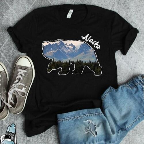 Alaska Bear Shirt Alaska Shirts Alaskan Bear Gift Alaska Wilderness Alaska Nature Shirt Alaskan Wildlife Shirt State of Alaska