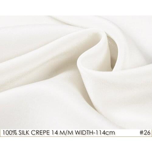 SILK CREPE DE CHINE 114cm width 14momme/100% Pure Mulberry Silk Fabric/Batik Painting and Wedding Dress Fabric Natural White-26
