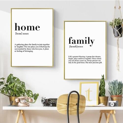 Nordic Minimalist Canvas Painting Wall Art Love Home Family Poster Print Modern Wall Pictures for Living Room Home Decor NoFrame