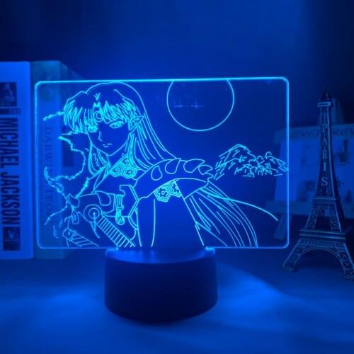 Led Night Light Lamp Anime InuYasha Sesshomaru for Bedroom Decorative Nightlight Birthday Gift Room 3d Table Light Manga
