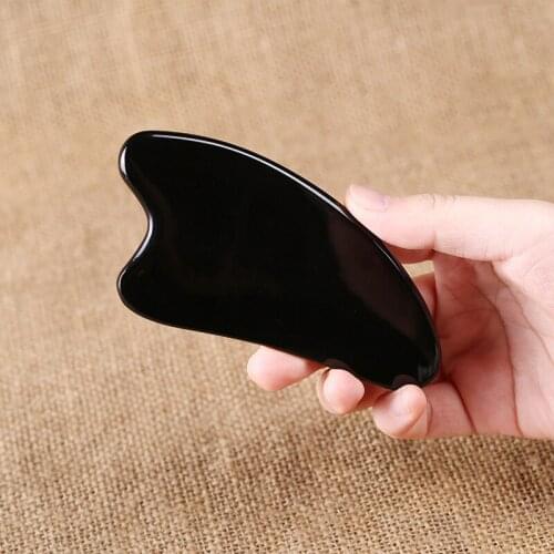 Black Horn Triangle Heart-shaped Gua Sha Facial Massage Scraper