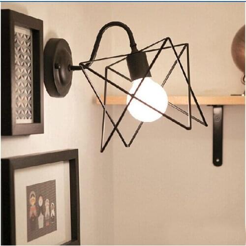 Loft vintage wall lamp European creative industrial sconces minimalist geometric wall lights for bedroom