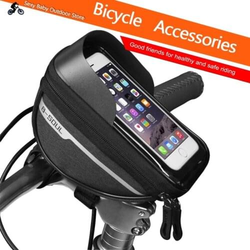 Waterproof Bicycle Front Frame Bag Head Tube Handlebar Cell Mobile Phone Cycling Holder Case Portable Parts Bike Accessories