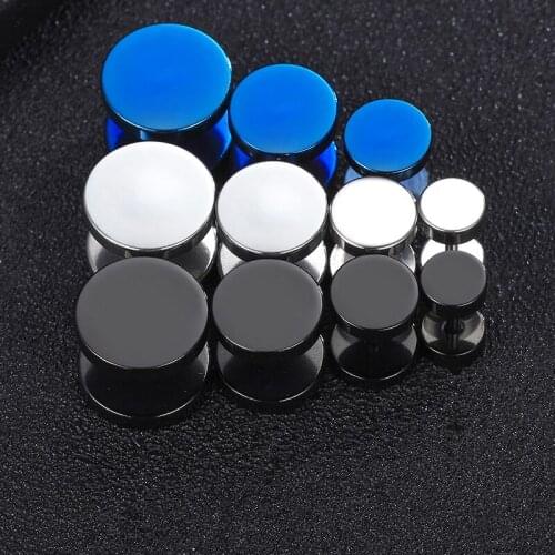 High quality Vacuum plating Titanium steel Prevent allergy pure Circular The barbell Dumbbells Earrings Free shipping