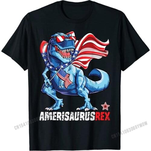 Dinosaur 4th of July Kids Boys Men Amerisaurus T Rex Funny T-Shirt Cotton Europe Tops Shirts Newest Mens T Shirts Normal