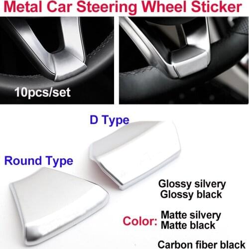 10pcs/100pcs A B C E class for AMG Car Logo Emblem Steering Wheel Steering Sticker Decal Metal/Carbon Fiber