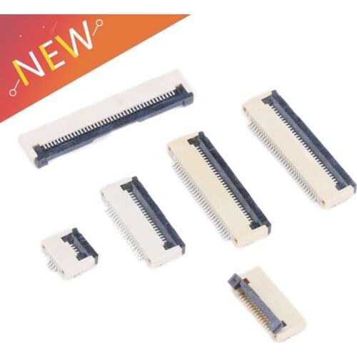 10Pcs FPC Connector socket FFC 0.5MM Clamshell Bottom Contact Type 4P 6P 8P 10P 12P 14P 16P 18P 20P 24P 26P 30P 32P 34P 40P