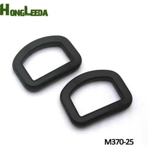 100pcs 25mm 1inch black POM adjustable buckles plastic slider buckle flat D ring backpack webbing straps HLD/M370-25