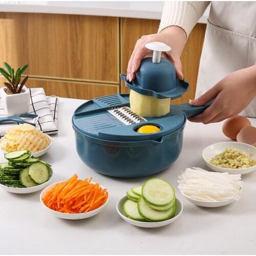 12PCS Vegetable Fruits Tool Kitchen Gadgets Grater Cutter Shredder Garlic Meat Chopper Carrot Potato Slicer Kitchen Accessories