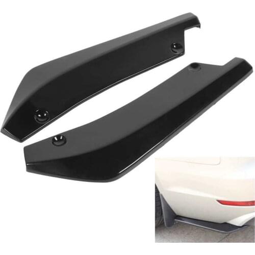 2pcs Rear Bumper Lip Diffuser Spoiler Anti-Scratch Protector Glossy Black Universal for Car style