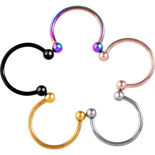 2PCS Surgical Steel Nose Ring Circular Barbell Piercing Lip Rings Nose Hoops CBR Ring Earring Cartilage Sexy Body Jewelry 16G