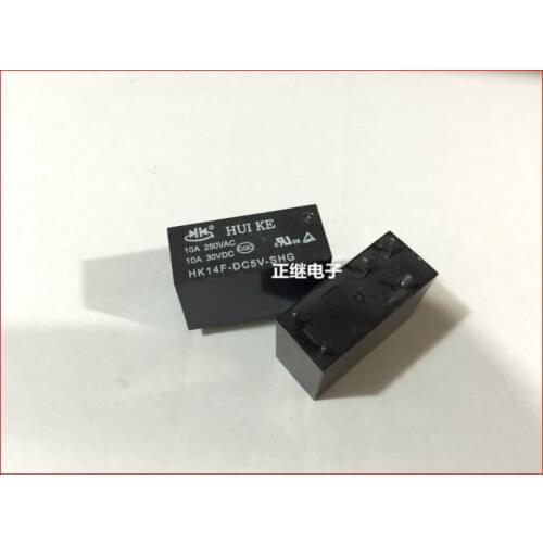2pcs/lot Original power relay HK14F-DC5V-SHG 1 open 1 closed 5PIN 10A