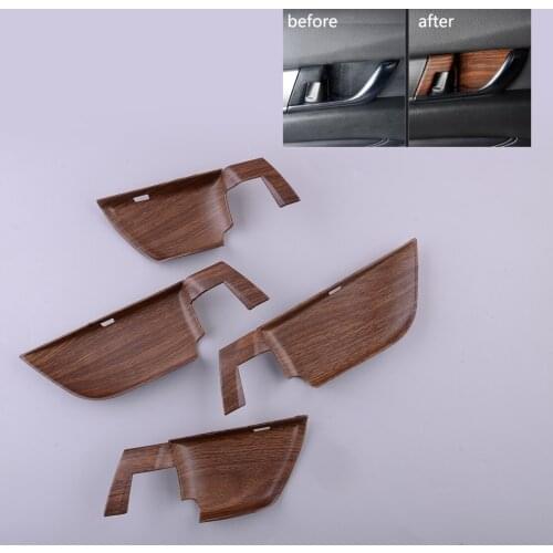 4pcs/Set ABS Peach Wood Grain Car Interior Door Pull Handle Bowl Cover Trim Fit for Honda Accord 10th 2018 2019 2020