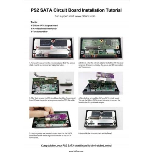 SATA Adapter Upgrade Board for Playstation 2 PS2 IDE Original Net work Adapter