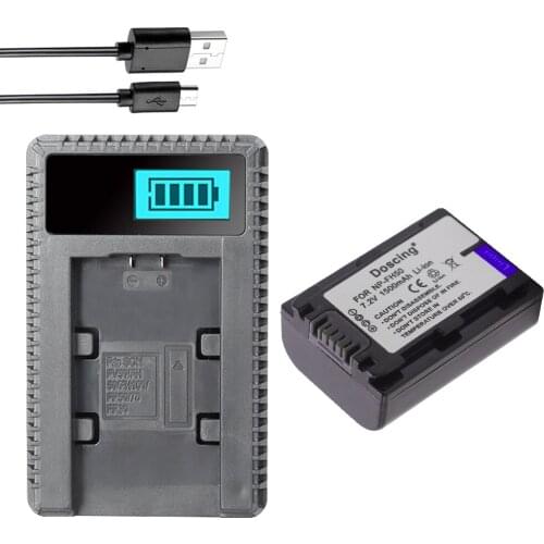 1Pcs NP-FH50 NP-FH30 NP FH50 Battery + LCD USB Charger for Sony HX1 HX100 A230 A290 A330 A390 CX100E CX500E CX520E HC9E SR11E SR