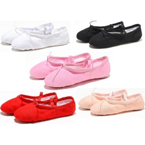 USHINE Ballerinas for Girls Classic Split-Sole Canvas Dance Gymnastics Kids Yoga Shoes Kids Dance Shoe Women Ballerinas