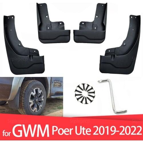 Molded Mud Flaps For Great Wall GWM Pao Poer Ute 4x4 2019-2022 Mudflaps Splash Guards Mud Flap Front Rear Mudguards Fender