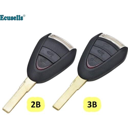 2/3 Buttons Remote car Key Shell case fob for-Porsche Cayman 911 Boxer Carrera GT uncut HU66 blade
