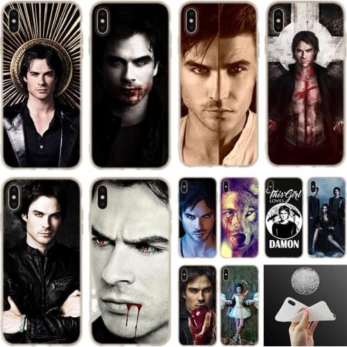 Vampire Diaries Damon Ian Somerhalder Soft Case Cover For iPhone 12 11 Pro 7 8 Plus XR XS Max 5 5S SE 6 6s Funda Mini