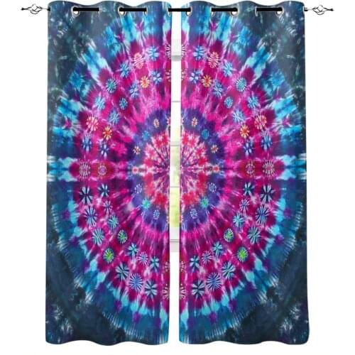 Color Retro Tie-Dye Curtains For Living Room Bedroom Window Treatment Blinds Drapes Modern Kitchen Curtains