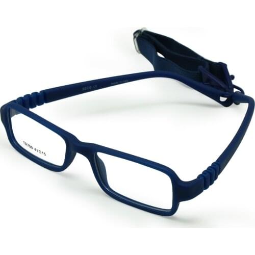 Baby Eyeglasses & Strap Size 41/15, Child Glasses Frame with Elastic Cord, Flexible Unbreakable One-piece Frame with Head Band