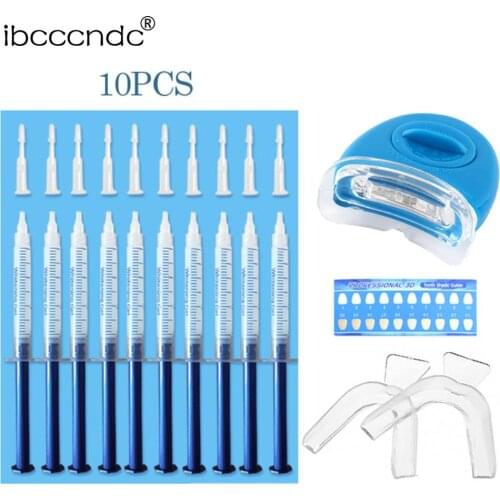 Home Use Teeth Whitening Kit with led light Care Oral Hygiene Tooth Whitener Bleaching White With Carbamide Peroxide
