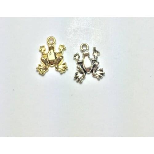 Eruifa 20pcs 14mm Pretty Frog Charms Zinc Alloy necklace,earring bracelet jewelry DIY handmade 2 colors