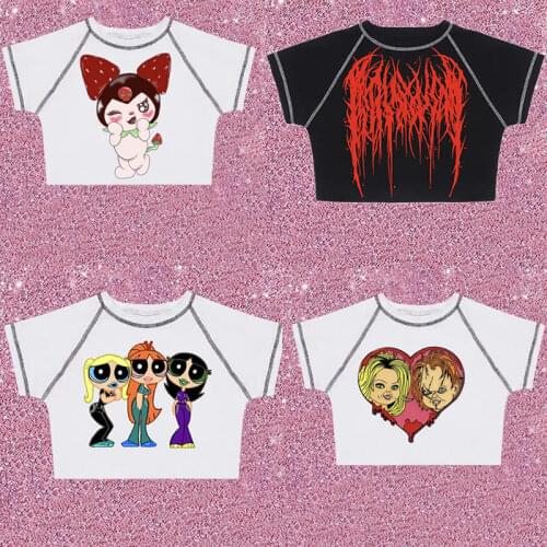 Aesthetic shirt y2k shirt Harajuku shirt Kawaii shirt Gothic shirt Punk shirt Dark shirt Street shirt Navel shirt Sexy shirt