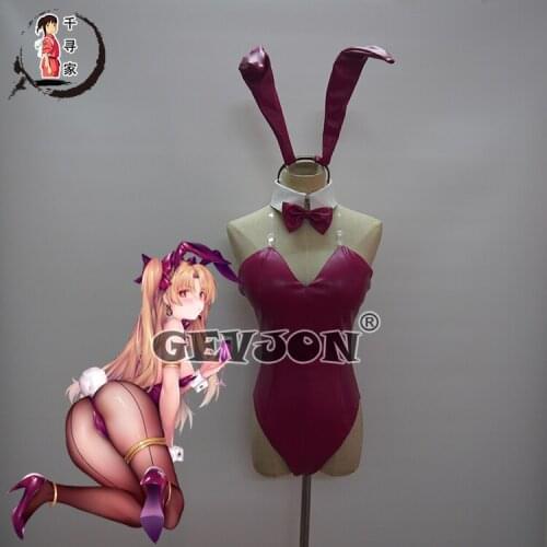 Game Fate/Grand Order Ereshkigal Cosplay Costume Red Sexy Bunny Girl Jumpsuit Full Set Role Play Clothing High-End Custom-Make