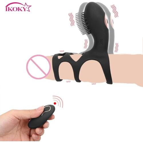 IKOKY Cock Rings Vibrating Penile Ring Wireless Remote Control Sex Toys for Men Couples Vibrator G Spot Delay Ejaculation
