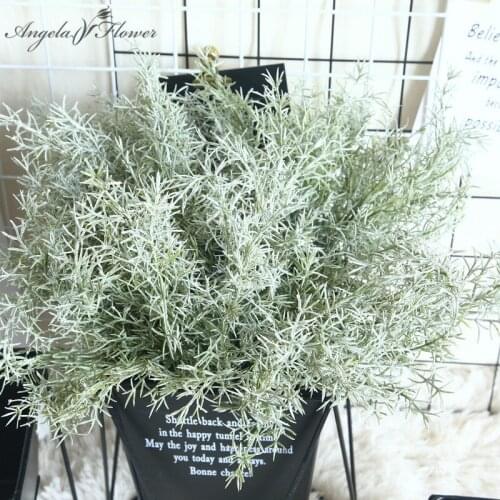 Artificial plants beisi grass pine needle grass eucalyptus fake flower green wall home decor wedding Chriatmas latex plants leaf