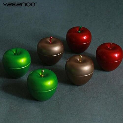 1Pc Apple Shape Jewelry Storage Box Kitchen Tea Box Jar Storage Holder Sweetmeats Candy Cans Teaware Tea Caddies Tin Containers