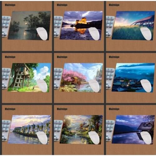 Mairuige Small Size 22x18/25x20/x29x25cm Landscape Mouse Pad Design Natural Rubber Mouse Pad Game Pad