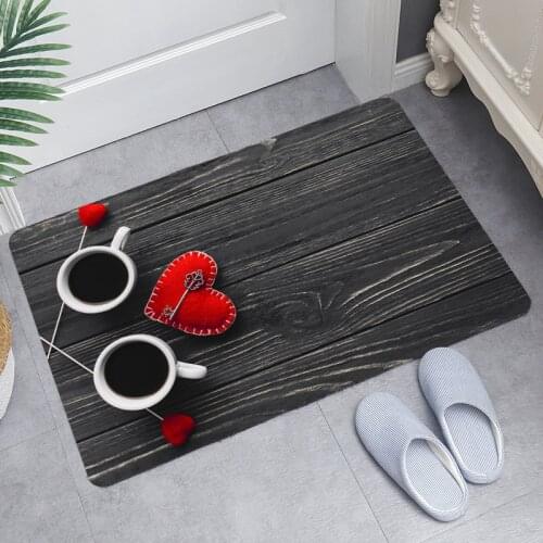 Door Mat Entrance Microfiber Soft Bedroom Living Room Sofa Floor Mat Wooden Striped Printed Welcome Indoor Doormat Washable