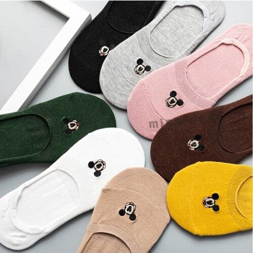 Disney Summer Korea Girls socks women Cartoon Mickey Socks Cute Animal Funny Ankle Socks Cotton invisible socks