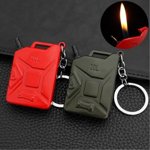Metal Gas Lighter BD-996 Fuel Barrel Modeling Key Chain Personalized Creativity Inflatable Lighter Small Toy Craft Outside Tool