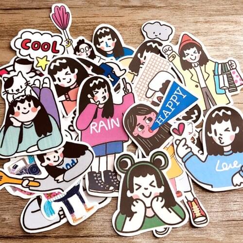 23 pcs Cute cartoon girl soft sister sticker hand account material album DIY diary sticker HOBO hand account