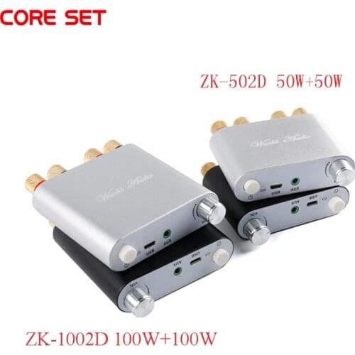 ZK-502D / ZK-1002D Bluetooth-compatible 5.0 Audio Power Amplifier Board Module 2.0 Dual-Channel Stereo Aluminum Alloy Metal