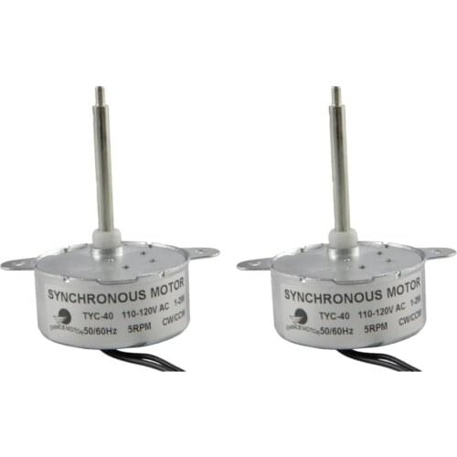 Buy 1 Get 1 Free 2PCS Gear Motor TYC-40 AC 110V Shaft 46mm CW/CCW 5RPM Micro Motor Slow Speed Electric Motor