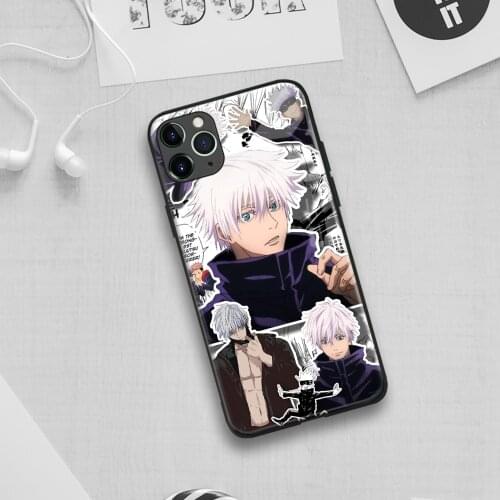 Satoru Gojo Jujutsu Kaisen Anime Soft Silicone Glass Phone Case for IPhone SE 6s 7 8 Plus X Xr Xs 11 12 Mini Pro Max Samsung