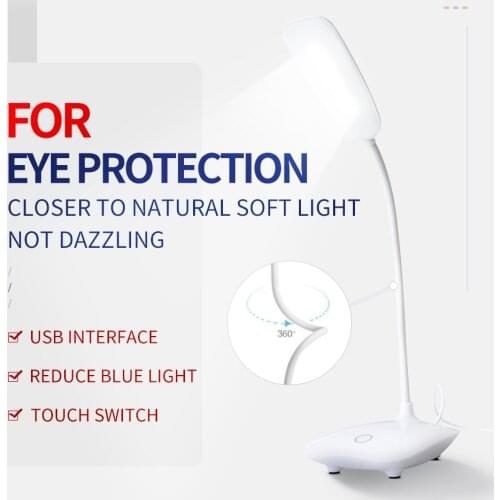 USB Desk Lamp For Learning Eye Protection Foldable Dimmable Portable Lamp Three-Step Touch Lamp