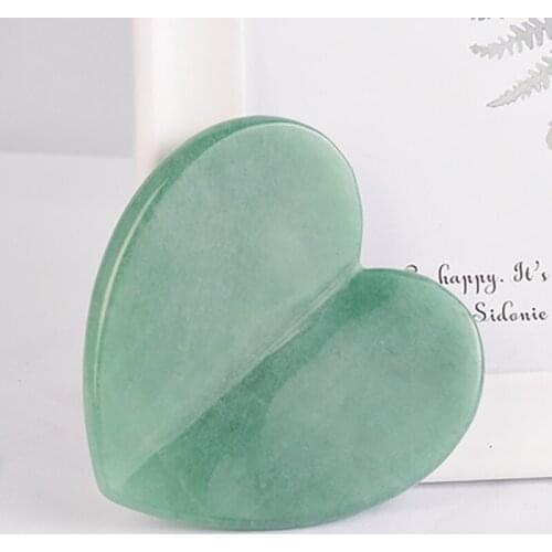 Natural powder crystal jade scrapping board shaving face shaving eye SPA massage tool health point heart scrapping board