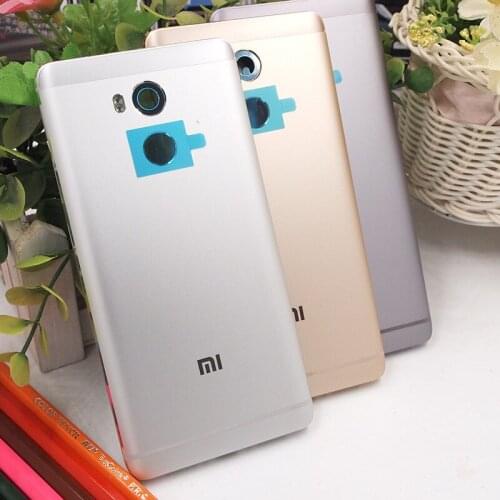 Original Metal Battery cover For Xiaomi Redmi 4 Case Rear Back Housing Door Back cover With Side buttons Replacement Parts