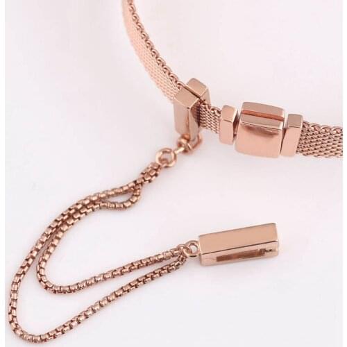 Authentic S925 Rose Reflexions Safety Chain Charm for Reflextion Bracelet Bangle DIY Jewelry