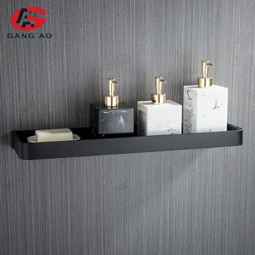 Bathroom Shelf Bath Shower Shelf Aluminum Black Bathroom Corner shelf Wall Mounted Black Aluminum Kitchen Storage Holder