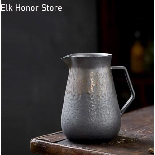 480ml Handmade Gilding Coarse Ceramic Teapot Large Capacity Kiln Fambe Household Teakettle Kung Fu Tea Pu'er Teaware Water Jug
