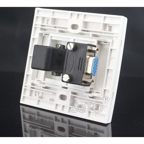 SeTo 86 Type One Port Elbow Insert HDMI + One Port Elbow VGA Straight Insert Panel Wall Plate Socket Keystone Faceplate